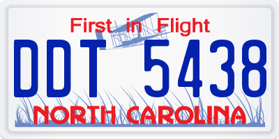NC license plate DDT5438