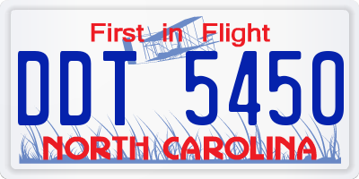 NC license plate DDT5450