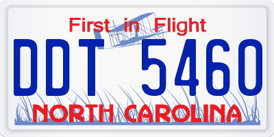 NC license plate DDT5460
