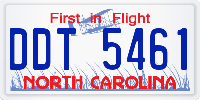 NC license plate DDT5461