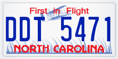 NC license plate DDT5471