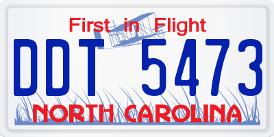 NC license plate DDT5473