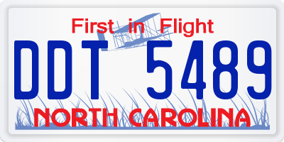 NC license plate DDT5489