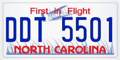 NC license plate DDT5501
