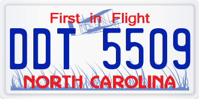 NC license plate DDT5509