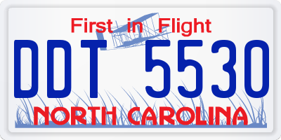 NC license plate DDT5530