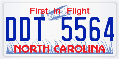 NC license plate DDT5564
