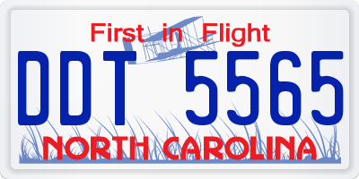 NC license plate DDT5565