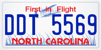 NC license plate DDT5569