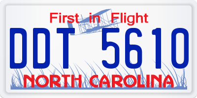 NC license plate DDT5610