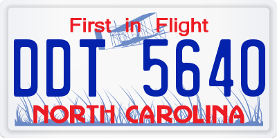 NC license plate DDT5640
