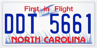 NC license plate DDT5661