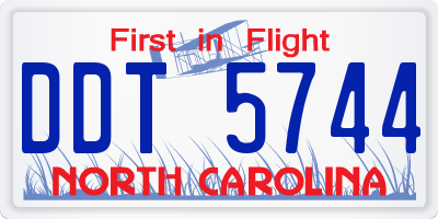 NC license plate DDT5744