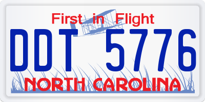 NC license plate DDT5776