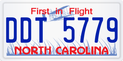 NC license plate DDT5779