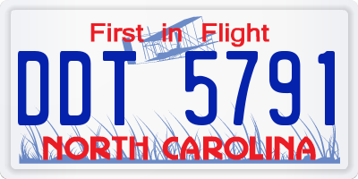 NC license plate DDT5791
