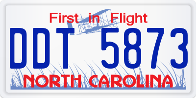 NC license plate DDT5873