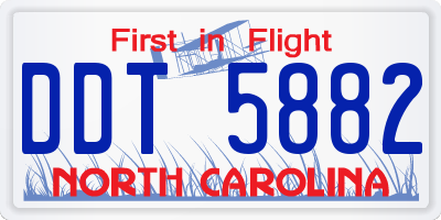 NC license plate DDT5882