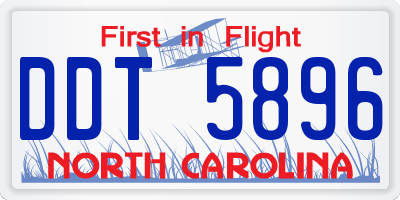 NC license plate DDT5896