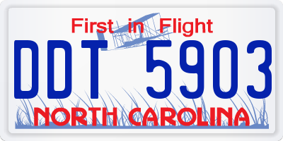NC license plate DDT5903