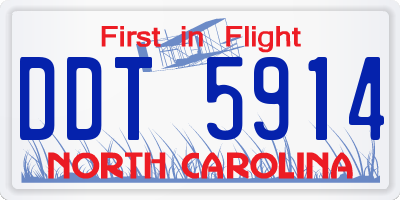 NC license plate DDT5914