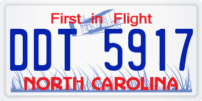 NC license plate DDT5917