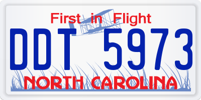 NC license plate DDT5973