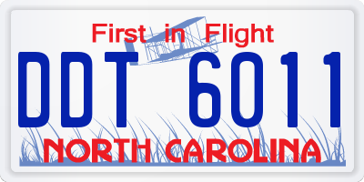 NC license plate DDT6011