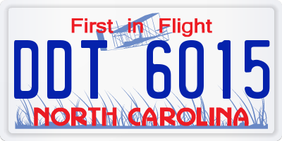 NC license plate DDT6015