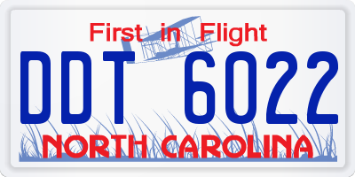 NC license plate DDT6022