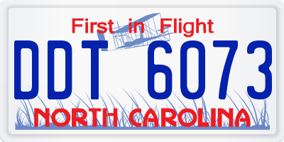 NC license plate DDT6073