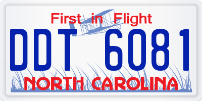 NC license plate DDT6081