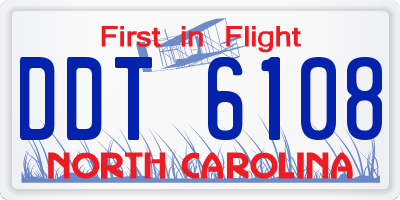 NC license plate DDT6108