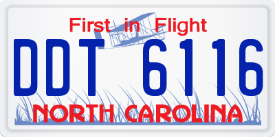 NC license plate DDT6116
