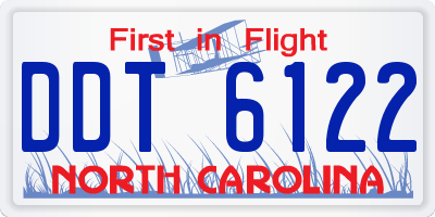 NC license plate DDT6122