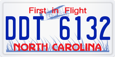 NC license plate DDT6132