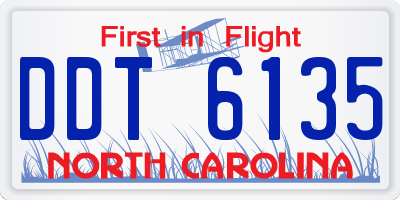 NC license plate DDT6135