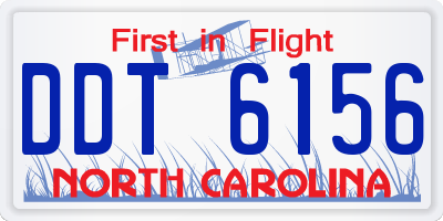 NC license plate DDT6156