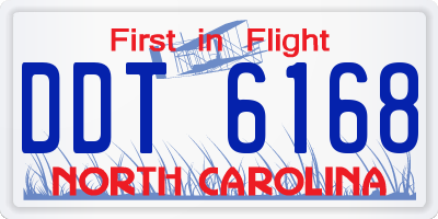 NC license plate DDT6168