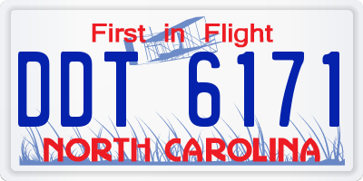 NC license plate DDT6171