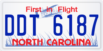 NC license plate DDT6187