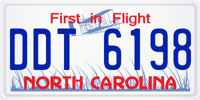 NC license plate DDT6198