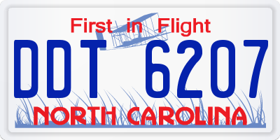 NC license plate DDT6207