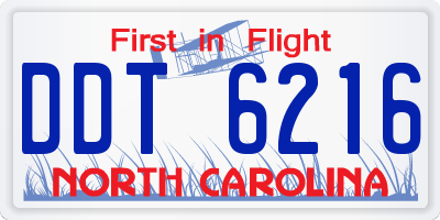 NC license plate DDT6216