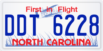 NC license plate DDT6228