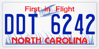 NC license plate DDT6242
