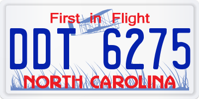 NC license plate DDT6275