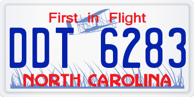 NC license plate DDT6283