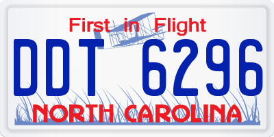 NC license plate DDT6296