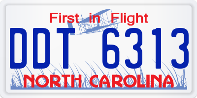 NC license plate DDT6313